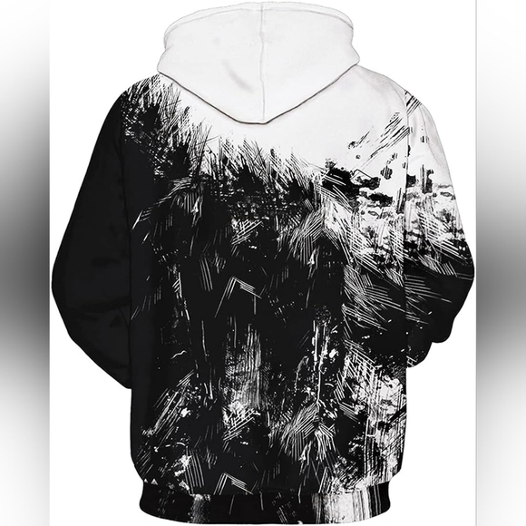 New Men's Graphic Drawstring Hoodie Sweater Multiple Sizes - Picture 3 of 5